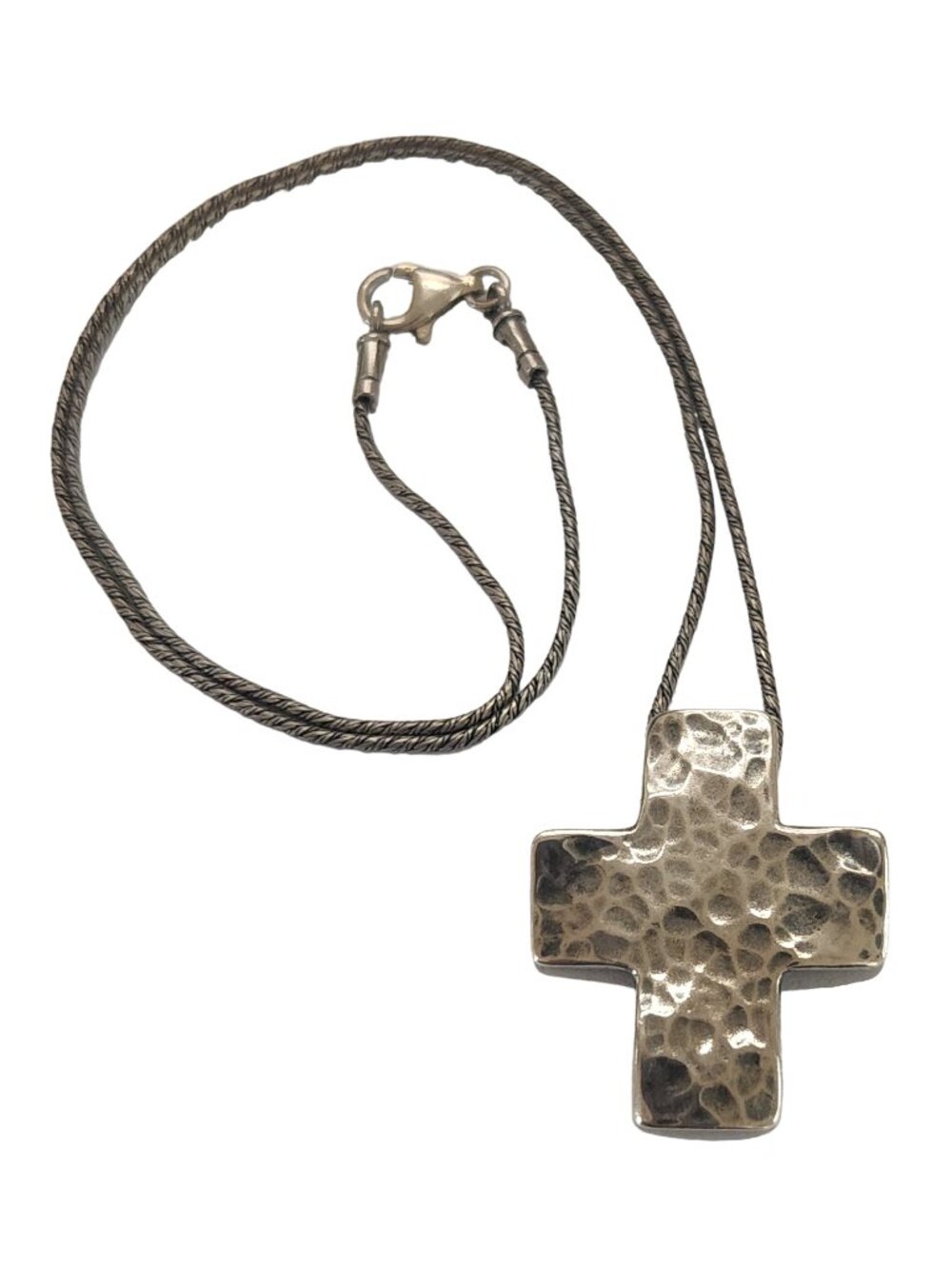 Silpada N0732 Sterling Silver Hammered Cross Necklace | Retired